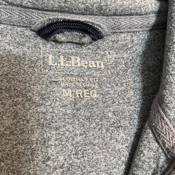 L.L. Bean Men’s Waffle Thermal Quarter Button Hoodie M Streetwear Athleisure - Picture 4 of 4